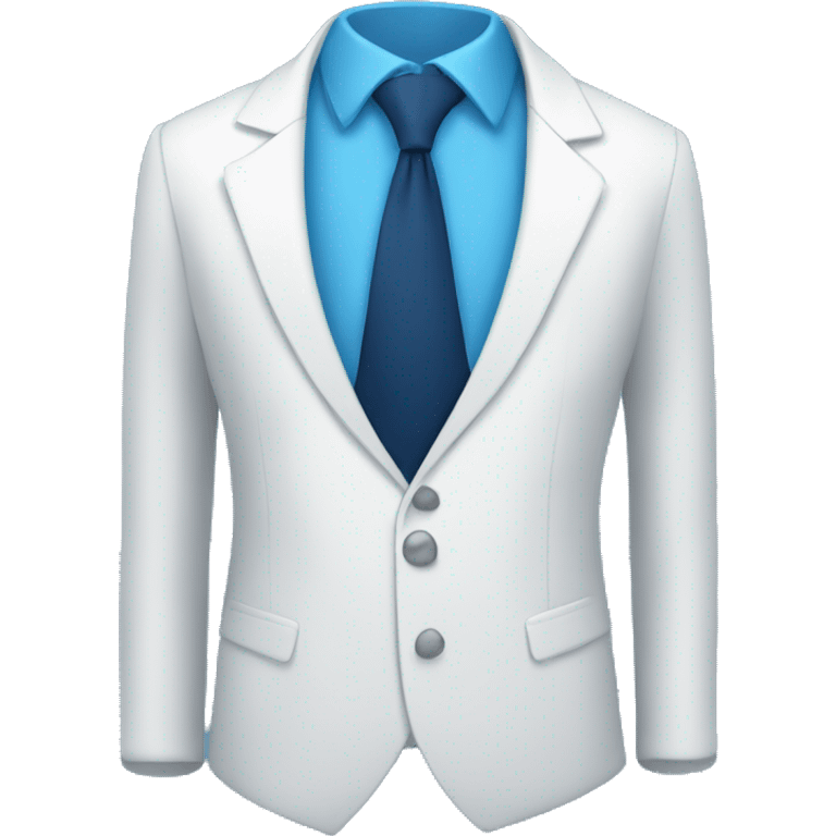 blue pent coat with white shirt and blue tie emoji