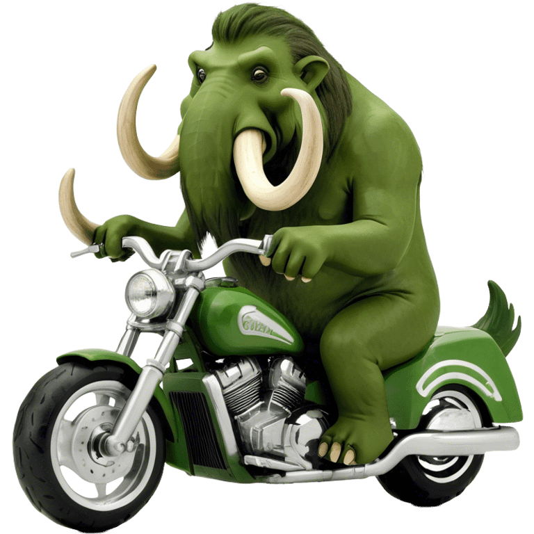 mammoth riding a motorcycle  emoji