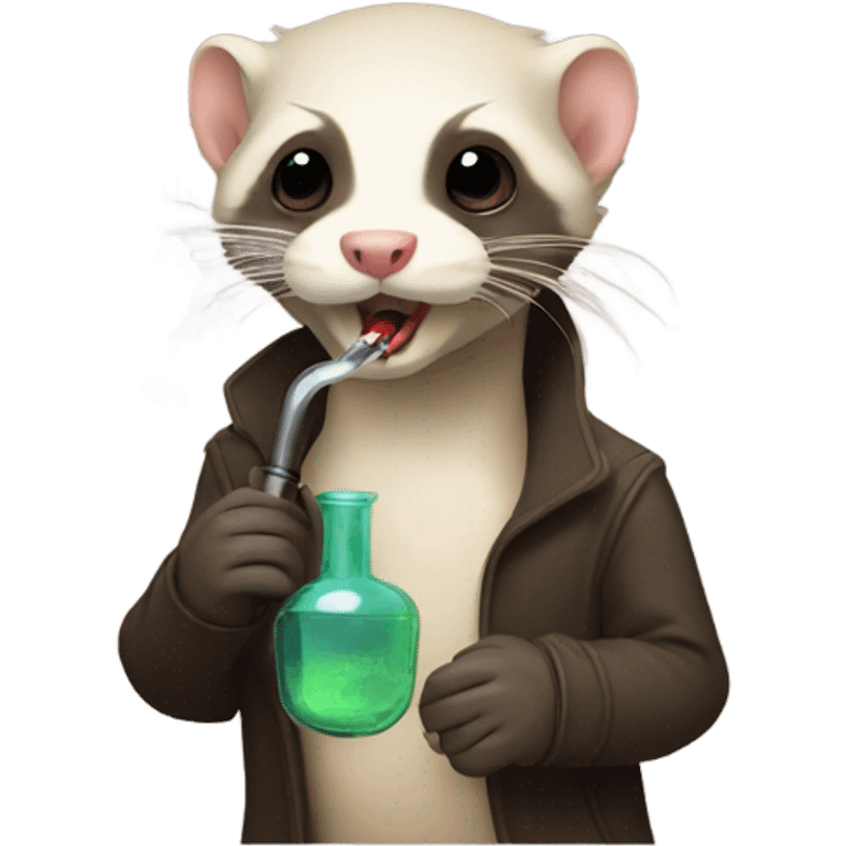 Ferret smoking a bong  emoji