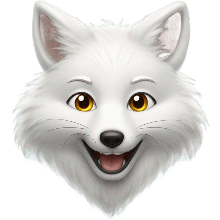 White fox grin emoji