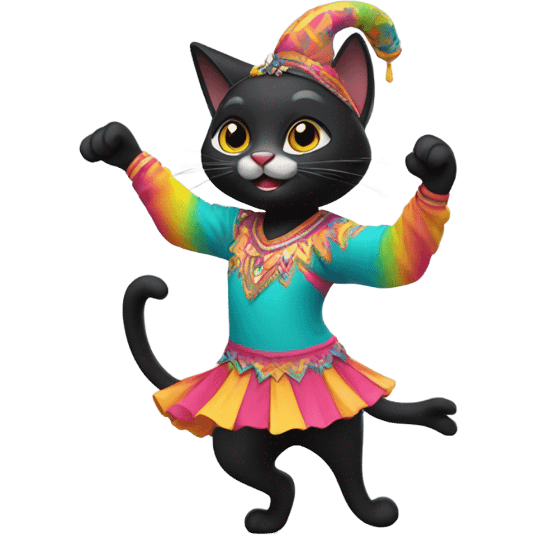 Black cat on dance contest  emoji