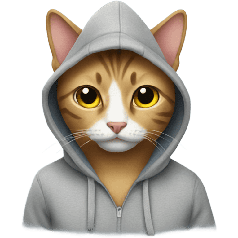 Cat wearing hoddie emoji