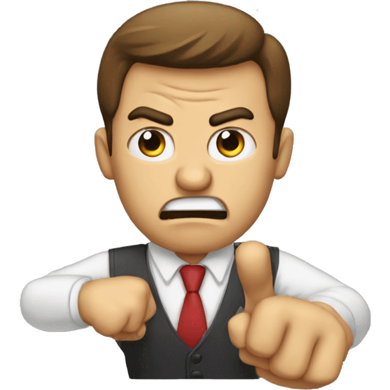 angry buisnessman who is pointing fingers emoji