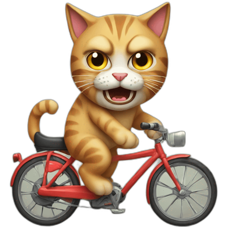 Angry cat on bike emoji