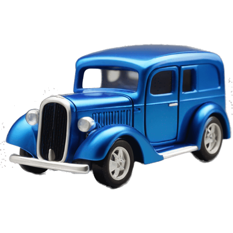 Hot wheels style, hot rod caravan,1935 with trailer, blue  emoji