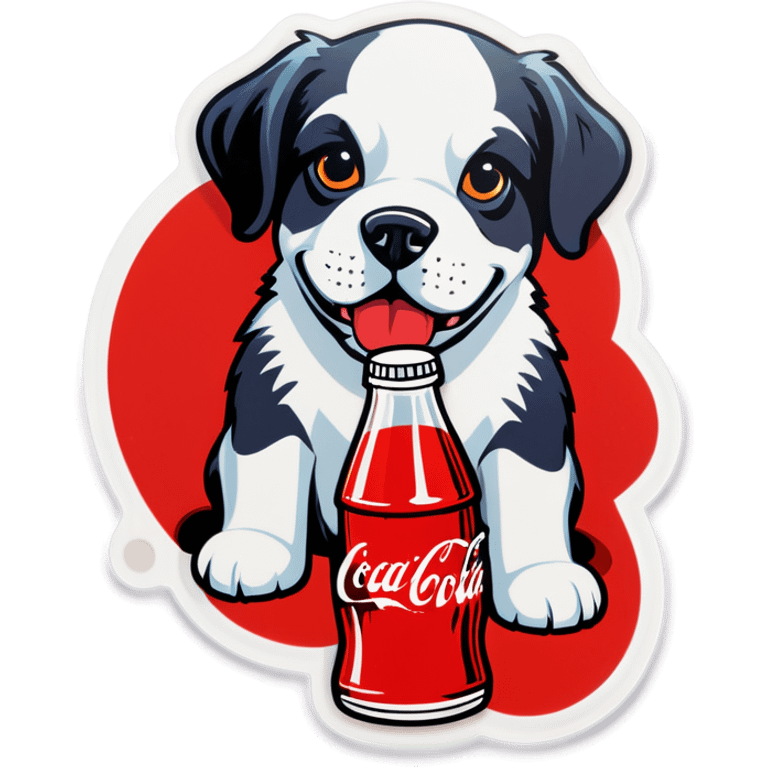 Dog with Coca Cola emoji