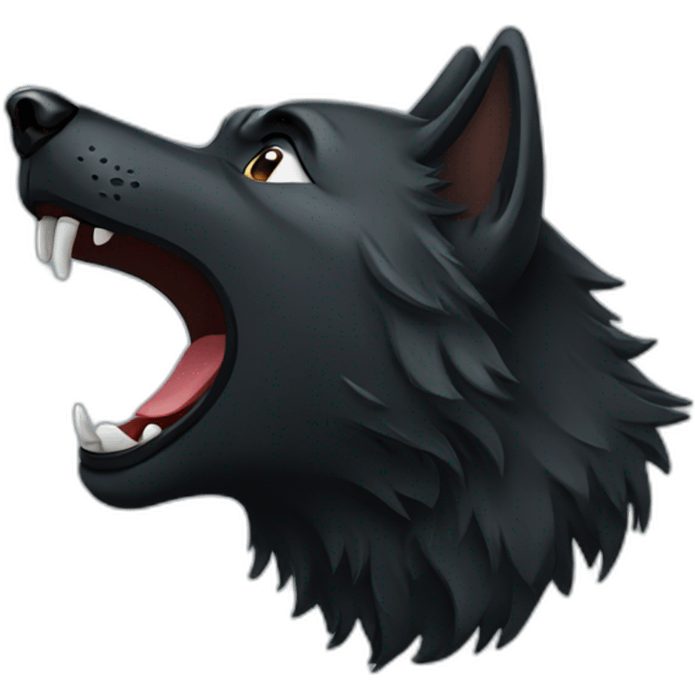 Black wolf howling  emoji