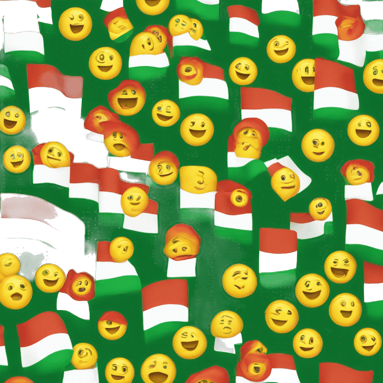 A flag that is red on top and then white and in the end it’s green and it has a yellow sun in the middle  emoji