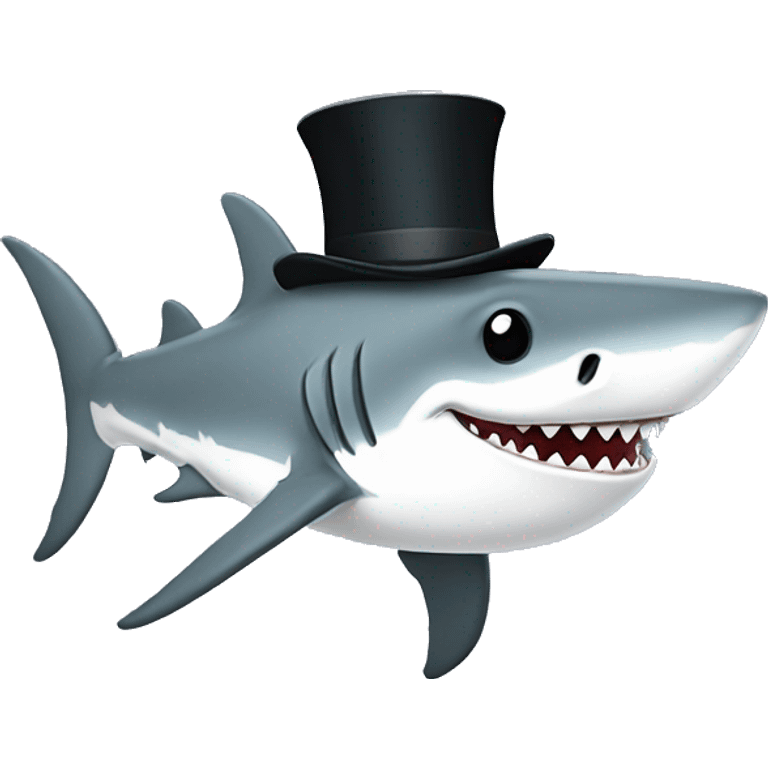 Shark with tophat emoji