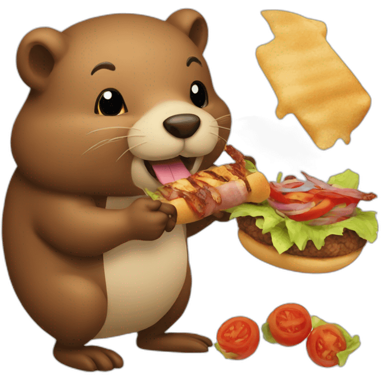 a beaver eating a kebab emoji