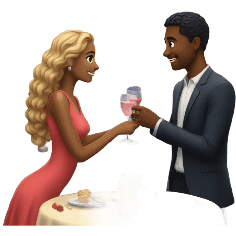 Romantic date for stunningly beautiful couple emoji