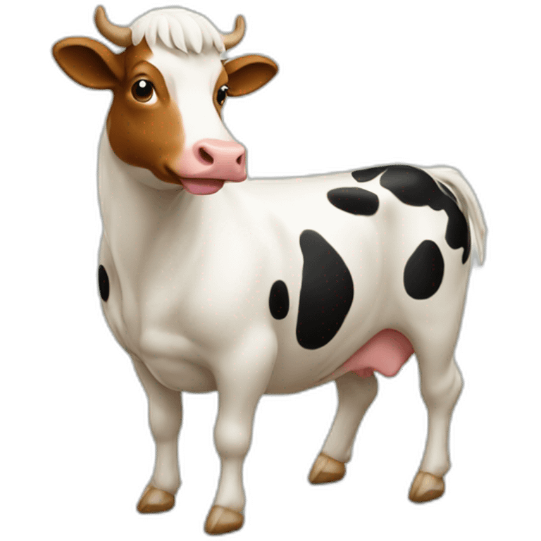 Vache sur une poule emoji