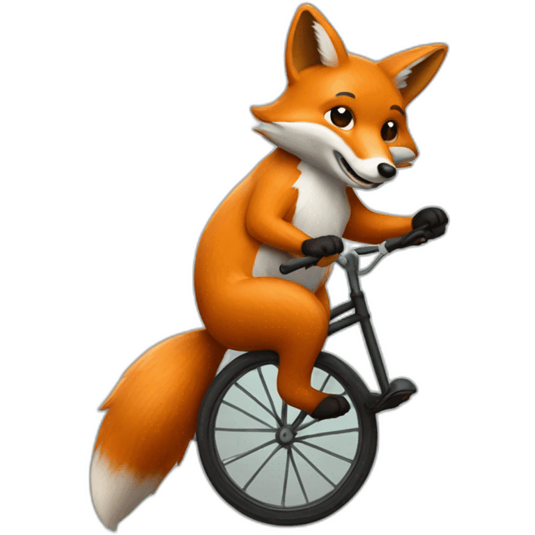 fox riding a unicycle emoji