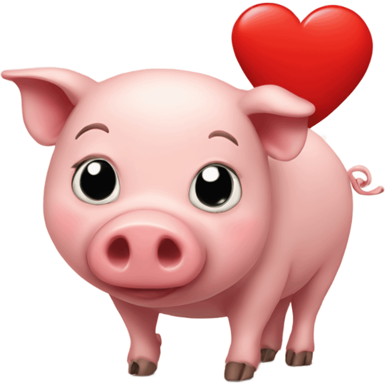 Pig with red heart emoji