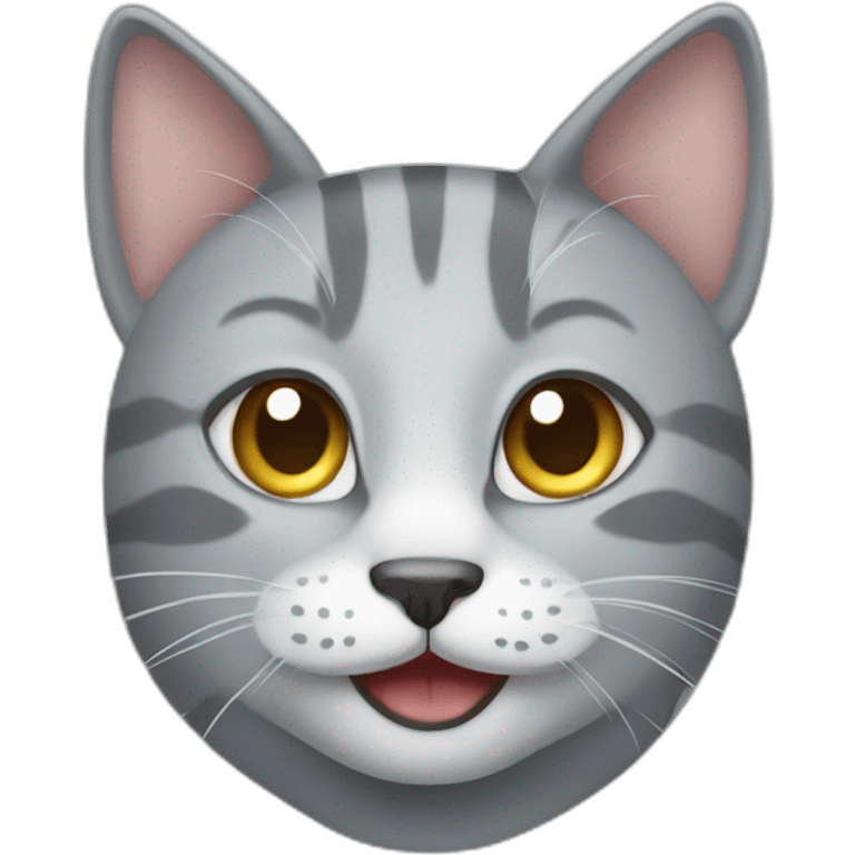 happy grey cat emoji