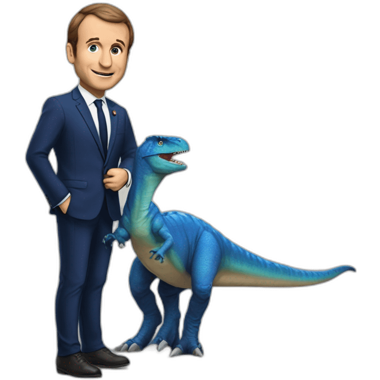 Macron sur un dinosaure  emoji