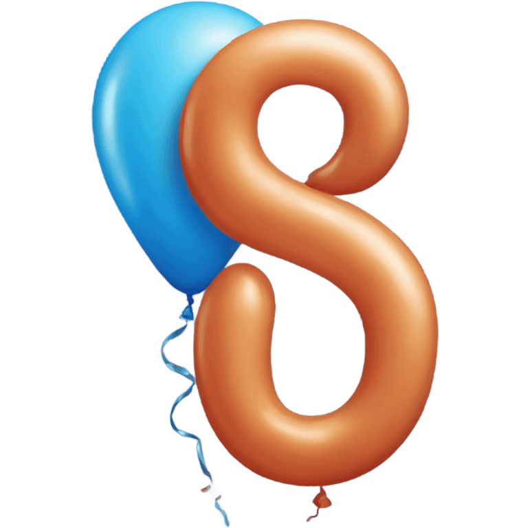 Balloon with number eight in blue emoji