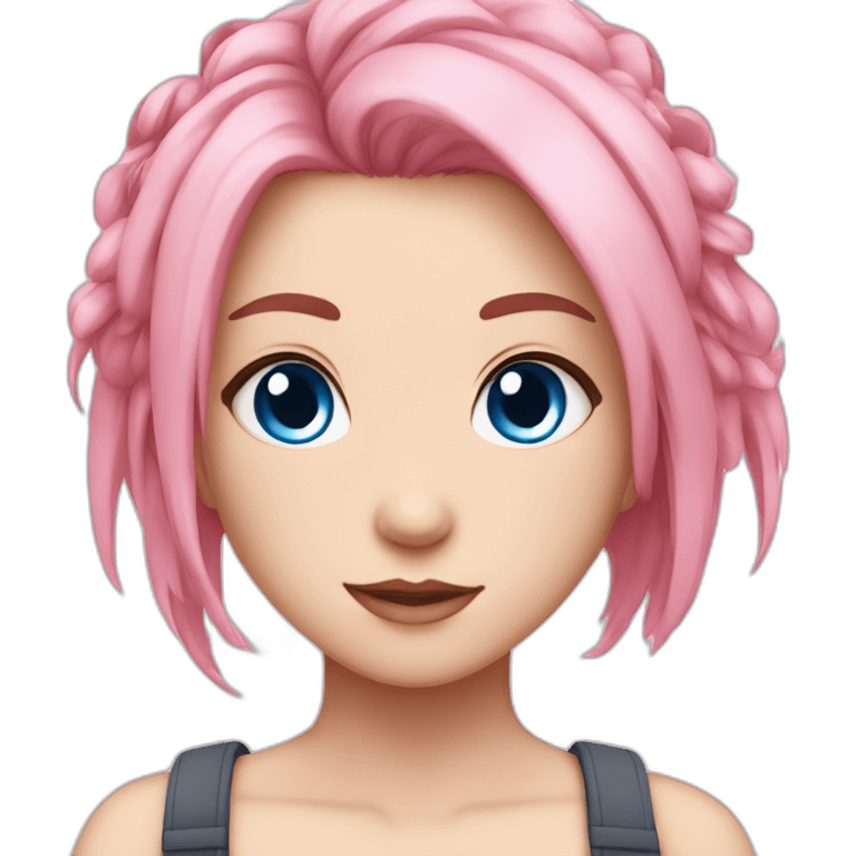 Sakura girl edith pink hair and blue eyes emoji