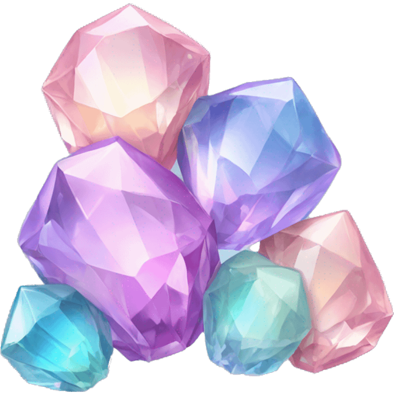 A Shiny Cluster of Pastel iridescent crystals emoji