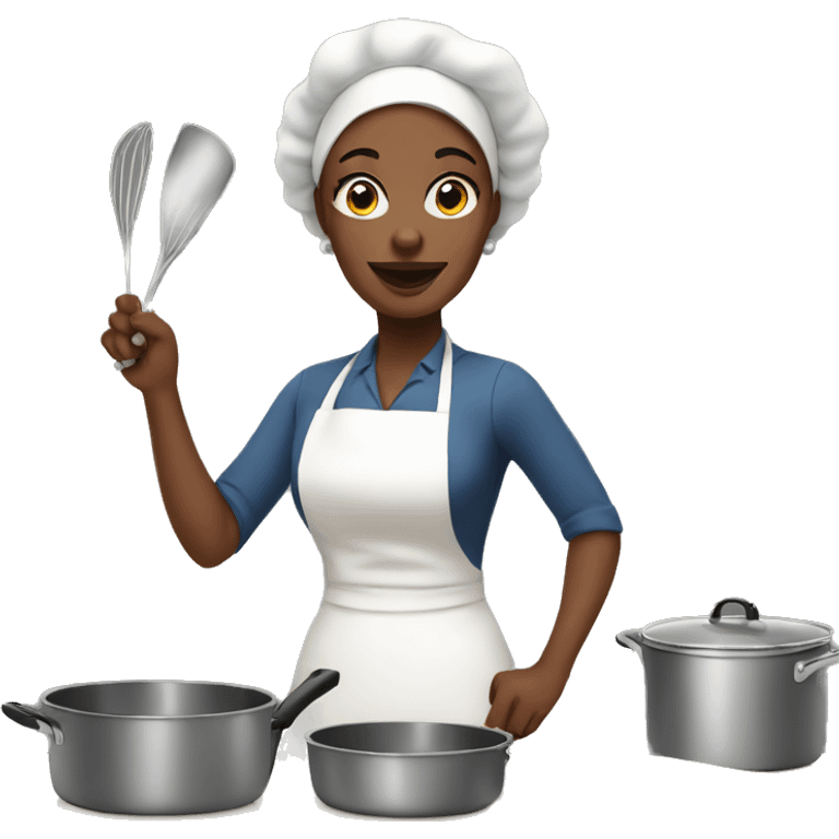 White Housewife cooking emoji