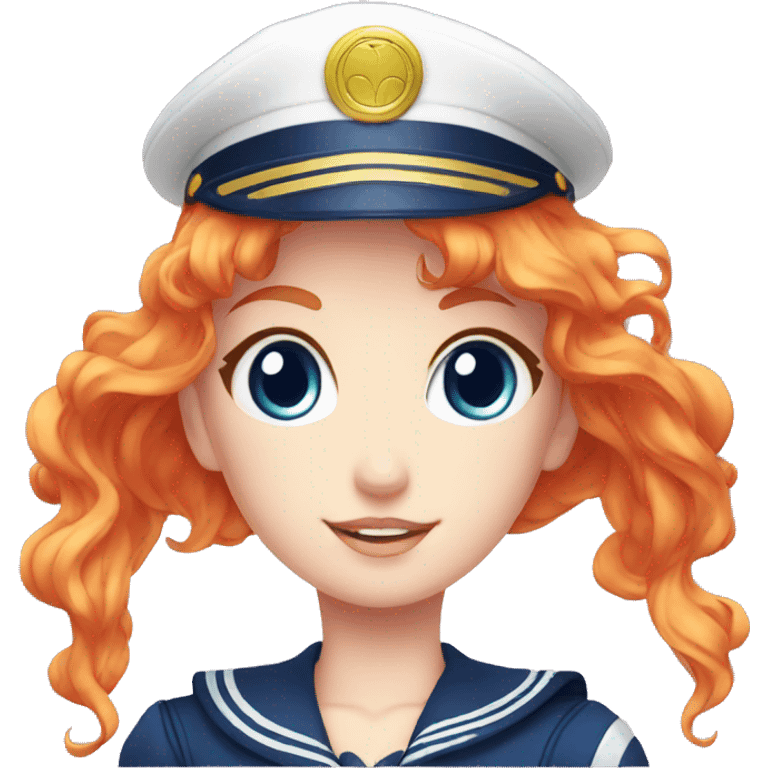 Sailor Moon with Firetruck-Red hair and blue eyes.  emoji