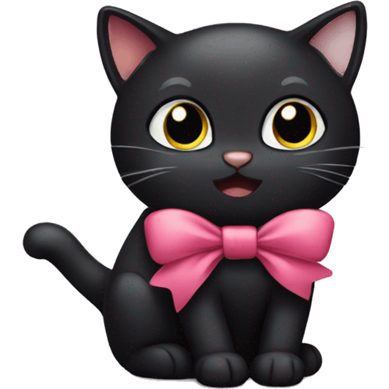 black cat with bow emoji