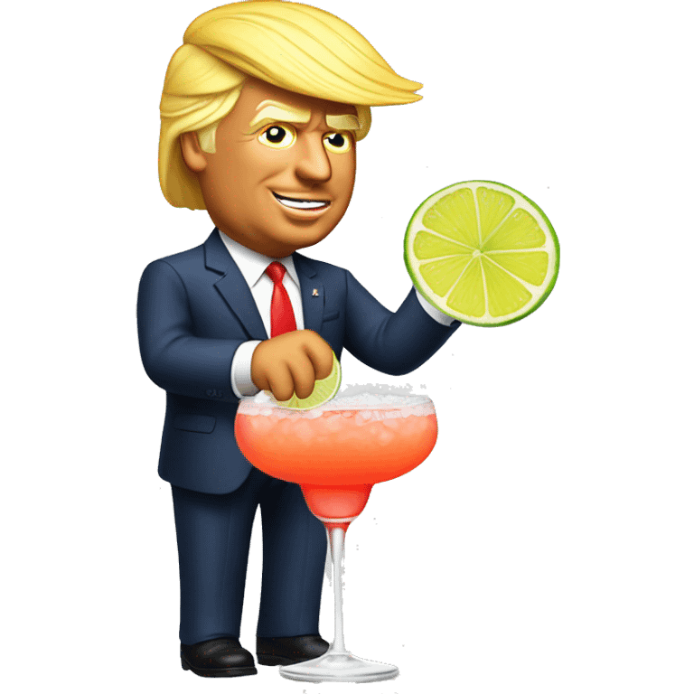 donald trump with a margarita emoji