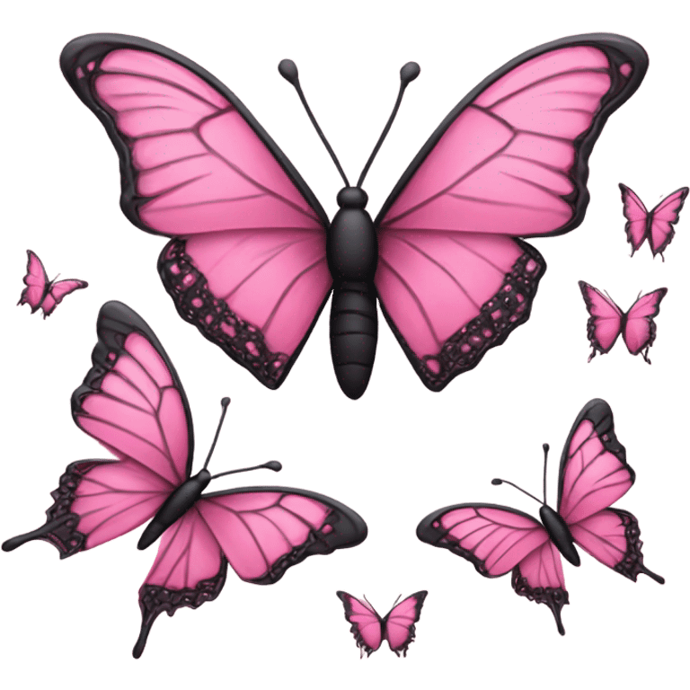 Pink butterflies emoji