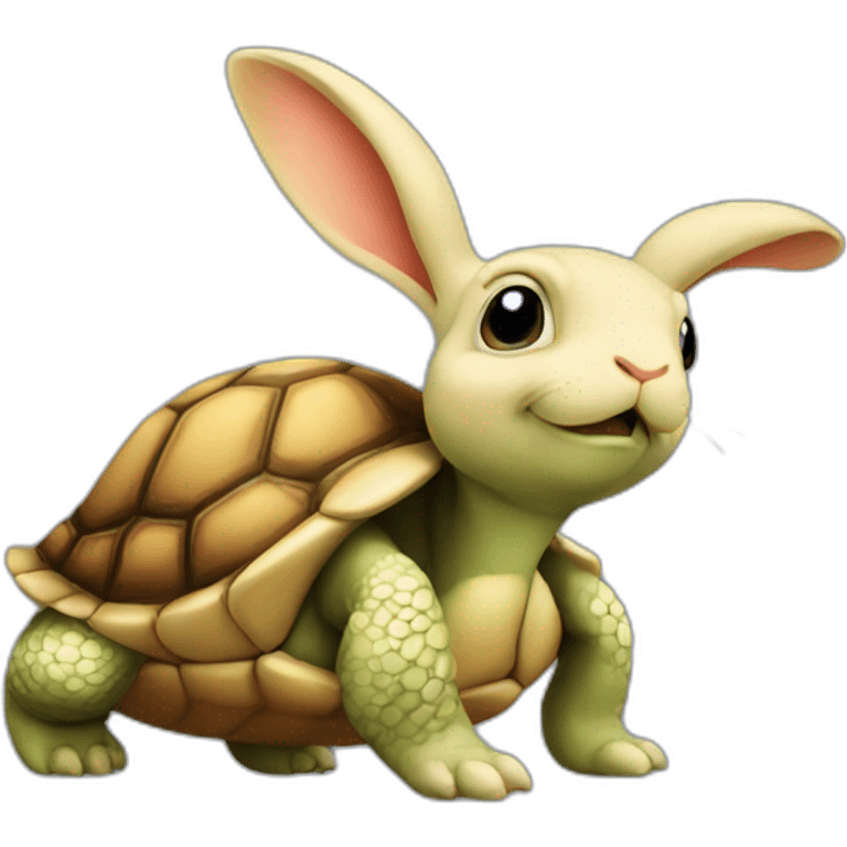 Tortue sur lapin emoji