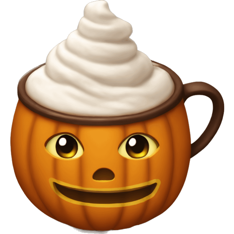 Hot cocoa in a pumpkin cup emoji