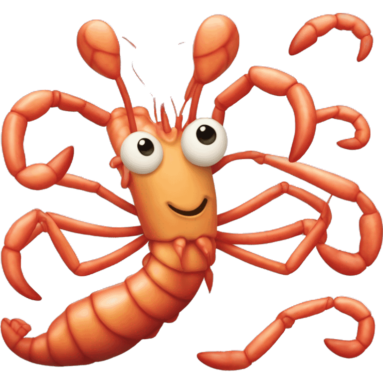 anthropomorphic shrimp emoji