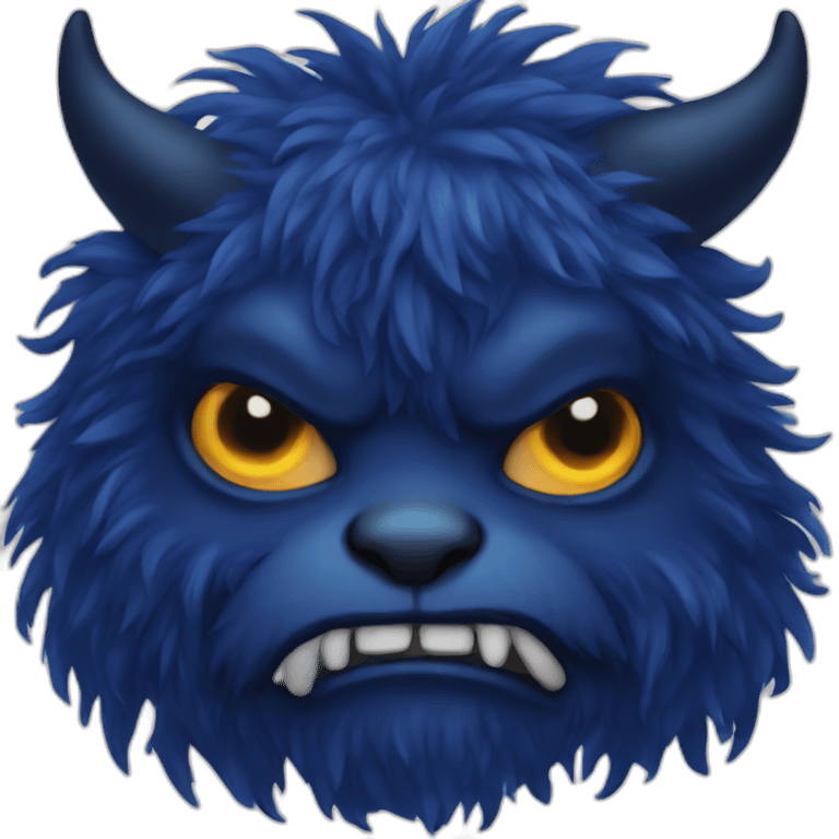 dark blue fluffy demon emoji