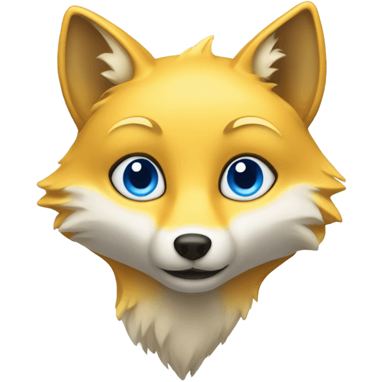 Yellow fox with blue eyes emoji