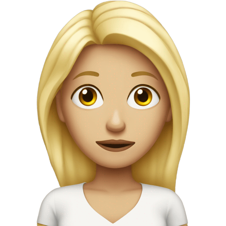 Bored blonde lady emoji