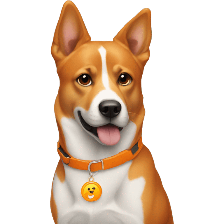 orange dogs with a koin icon on the collar emoji