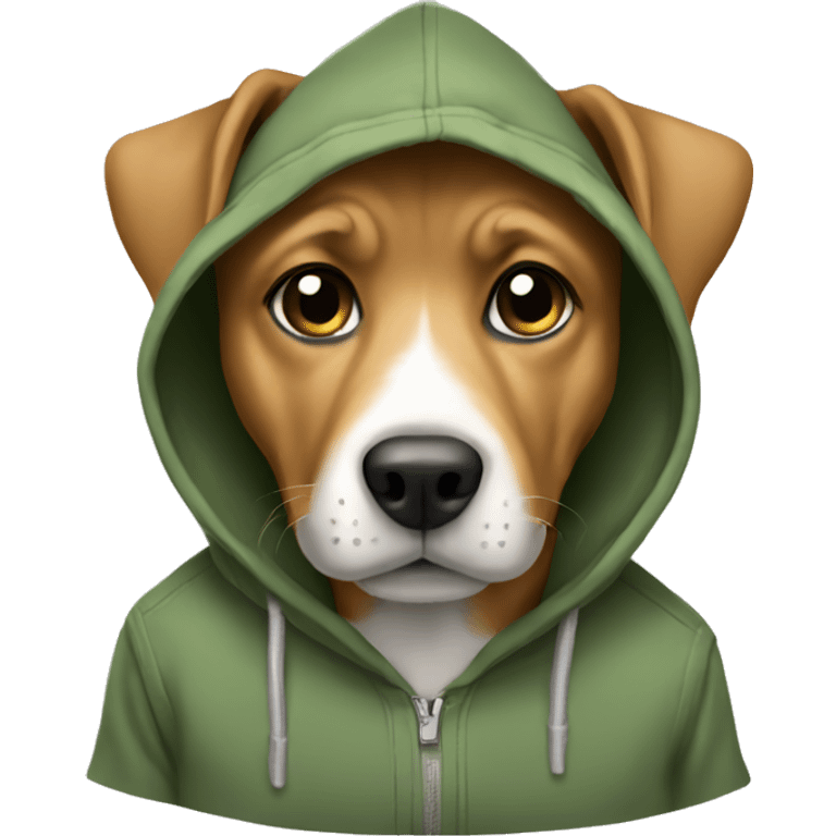 Dog wearing hoodie  emoji