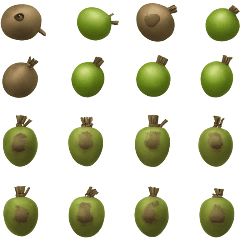 one kiwi and one grenade next to each other emoji