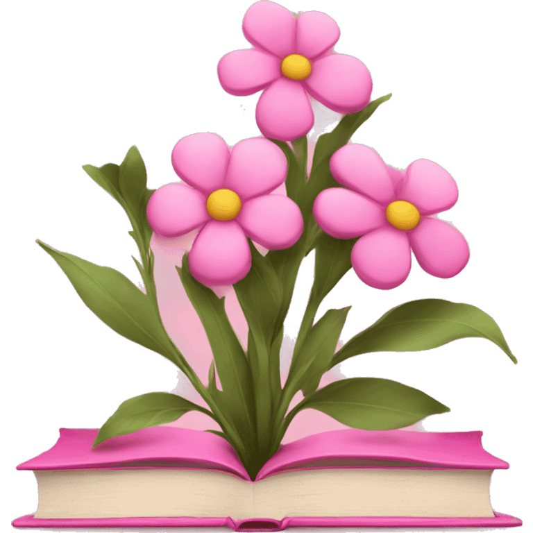 pink books with flowers emoji