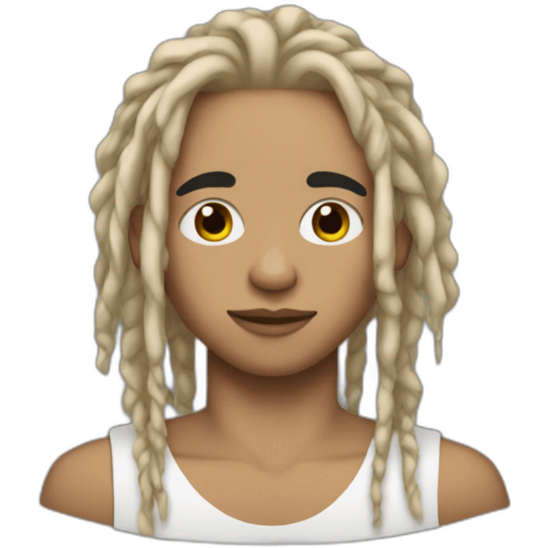 lightskin guy with blonde dreads and black eye makeup emoji