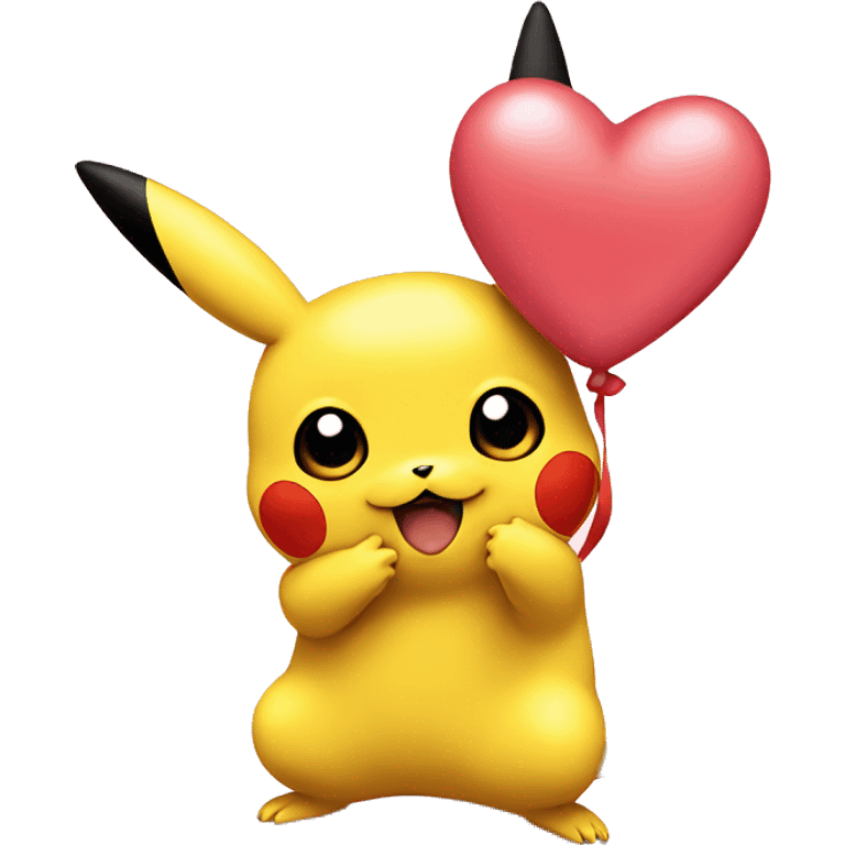 pikachu sending love emoji