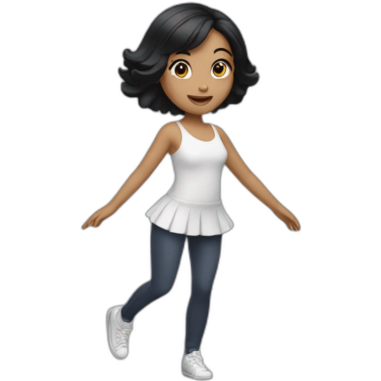 Girl with black hair dancing  emoji