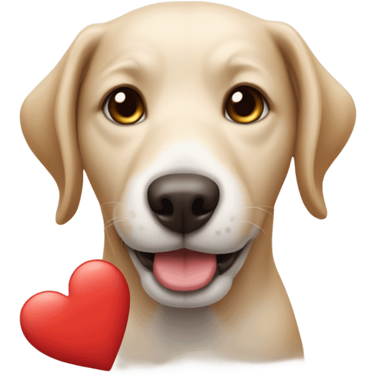 dog with heart emoji