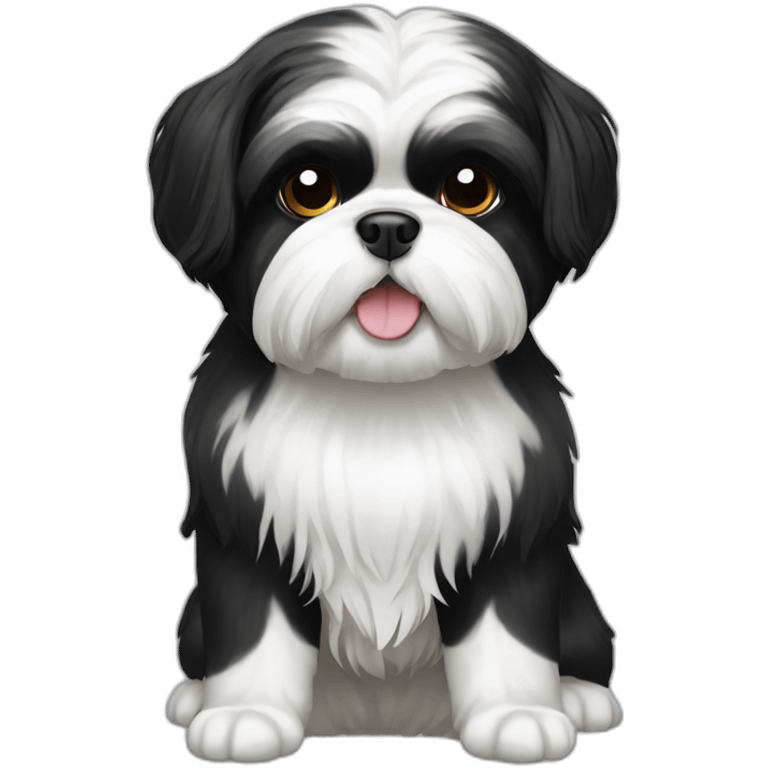 black and white Shih-Tzu emoji