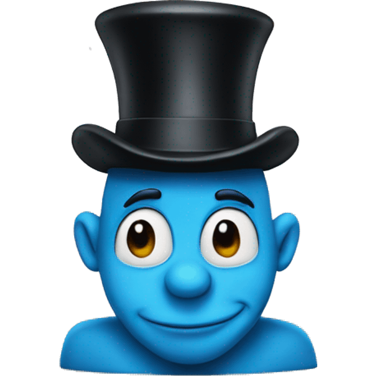 Smurf with a top hat emoji