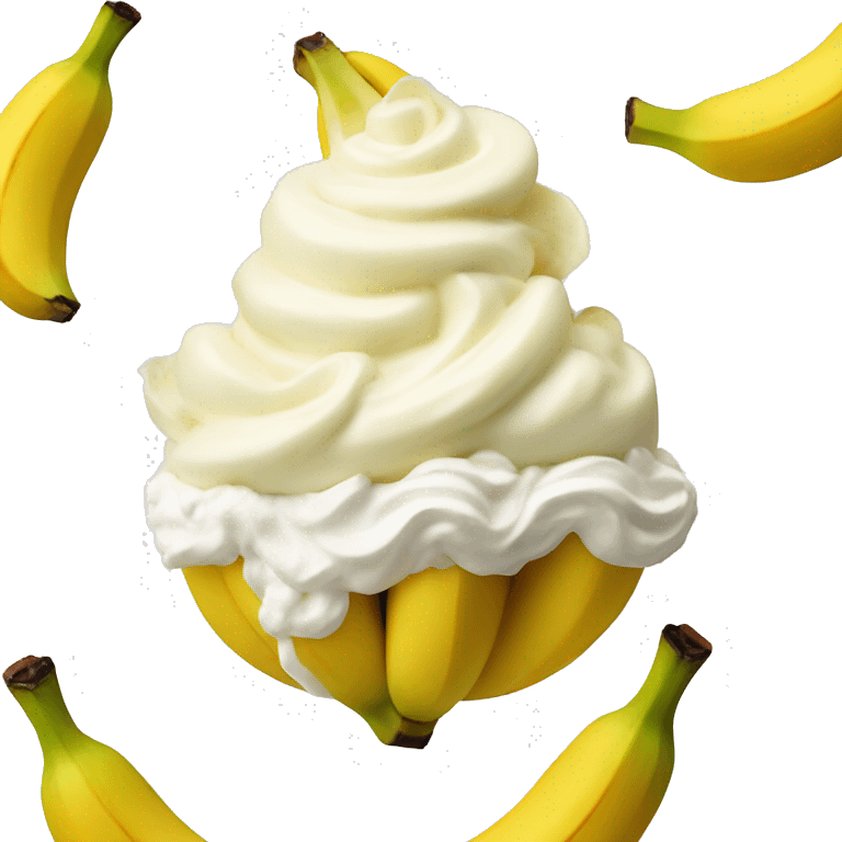 Banana with whipped cream on top  emoji