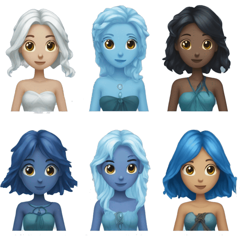 ranni the witch, blue skin, blue hair, blue clothes, the ice witch, elden ring emoji