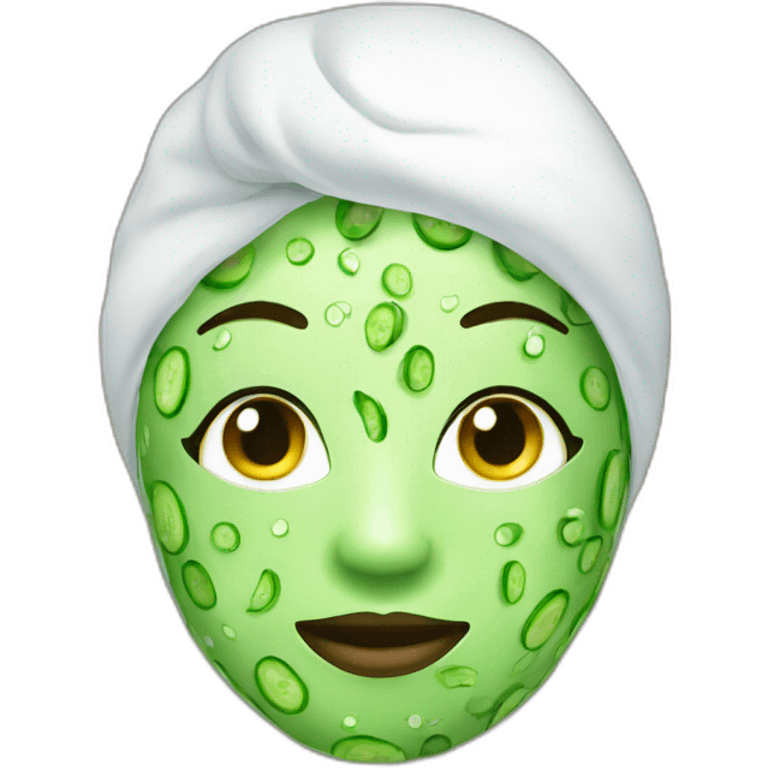 beauty cucumber face mask emoji