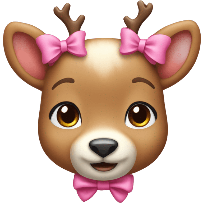 Cute dear with pink bow emoji