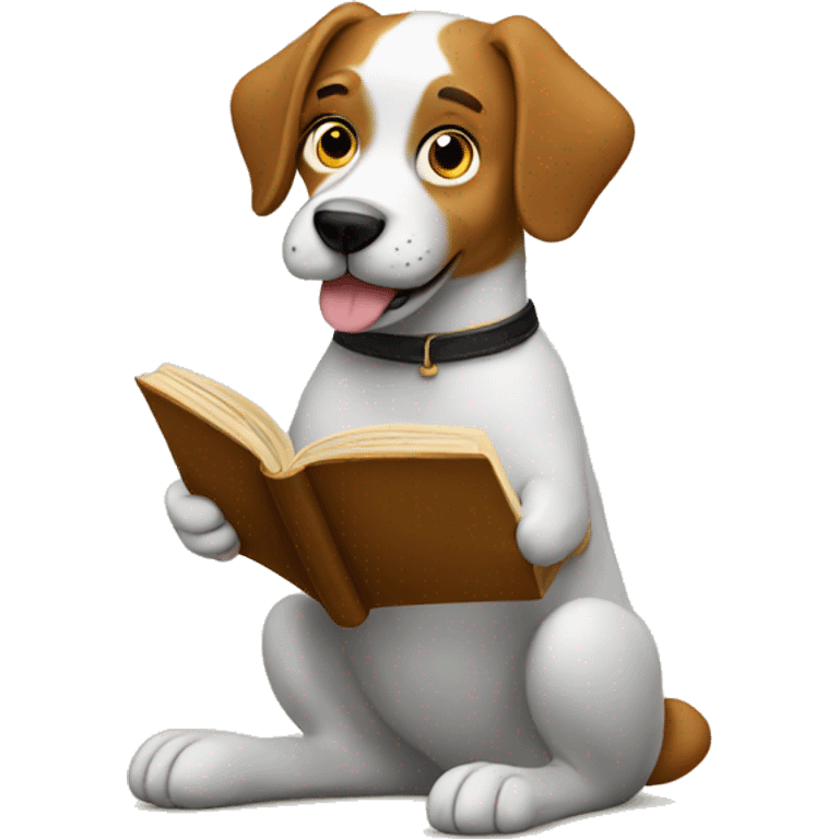 Dog reading a book  emoji