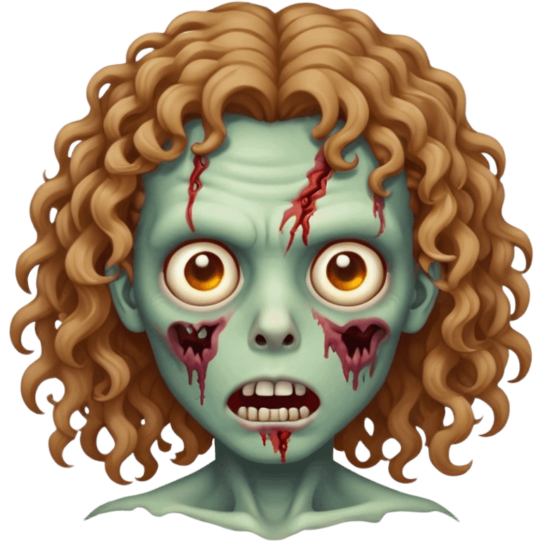 zombi cabelo castanho claro encaracolado emoji